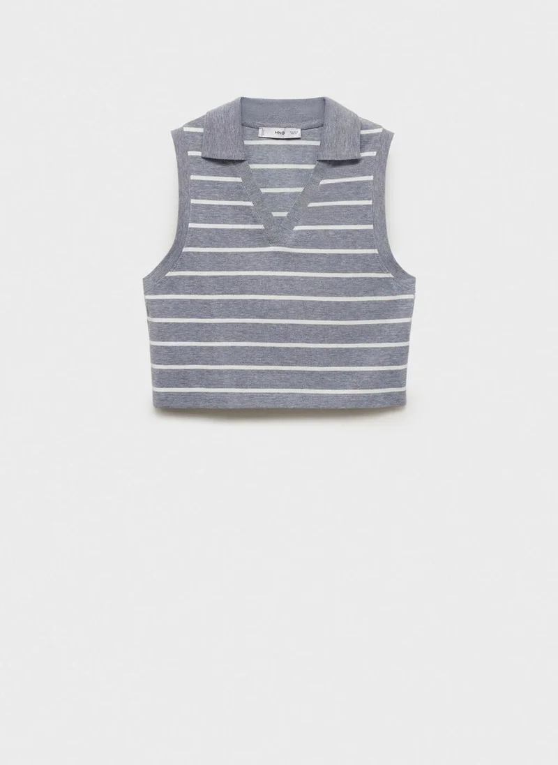 Mango  Striped cropped polo shirt for Women | Best Price UAE